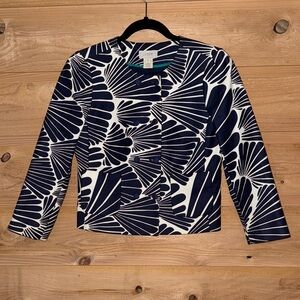 Navy and White Patterned Jacket